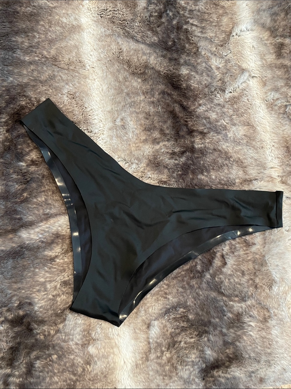 OneWith Black Seamless Bikini Bottom - Smooth Low-Rise Swim Size XL